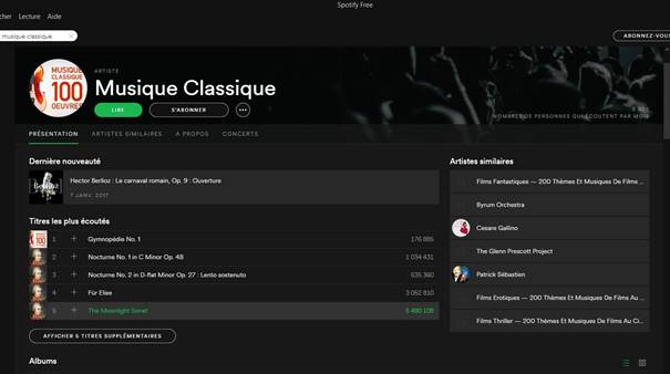 Exemple Spotify